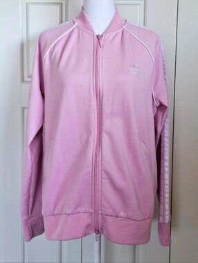 Adidas Originals Adicolor SST Track Jacket Womens L Pink 3 Stripe HZ9064